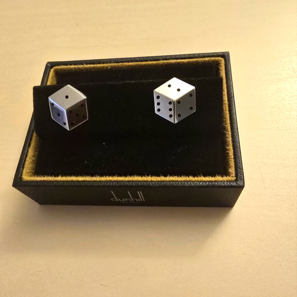 Dunhill silver dice cufflinks